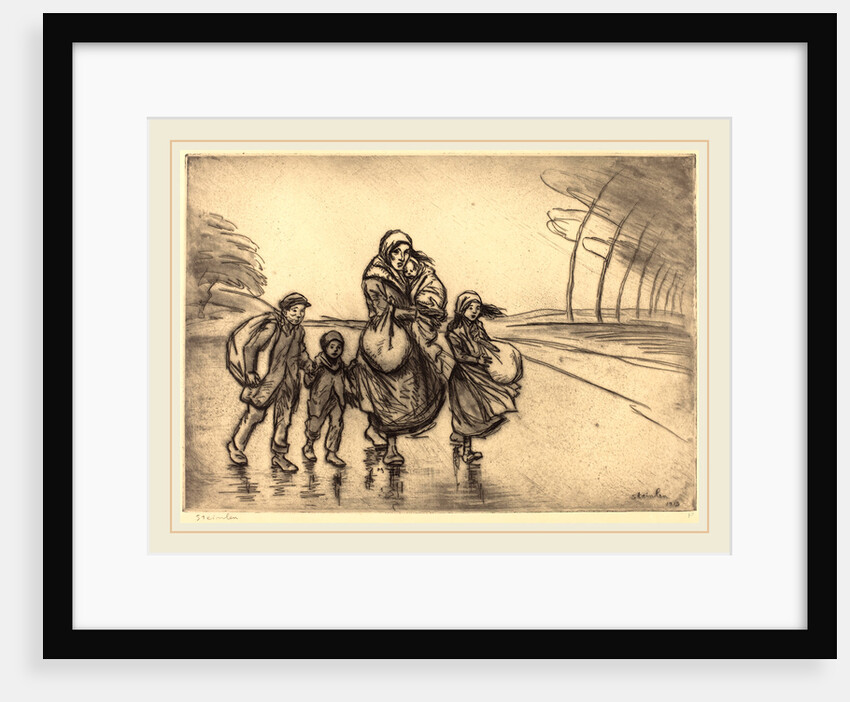 In the Rain: Mother and Children by Théophile Alexandre Steinlen