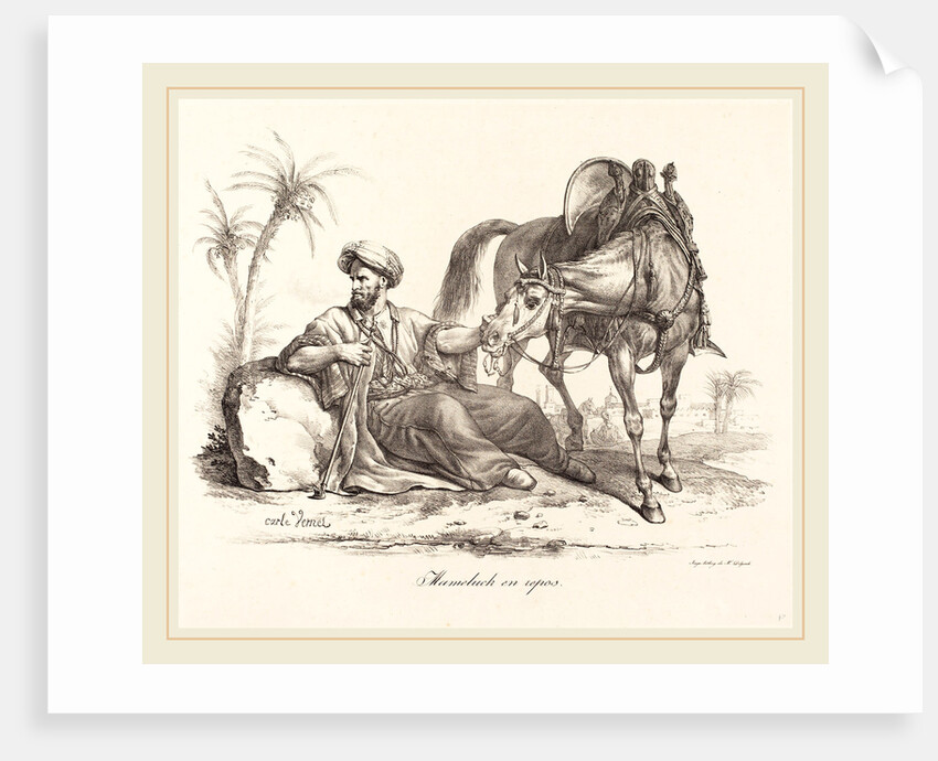 A Mameluck Resting by Carle Vernet