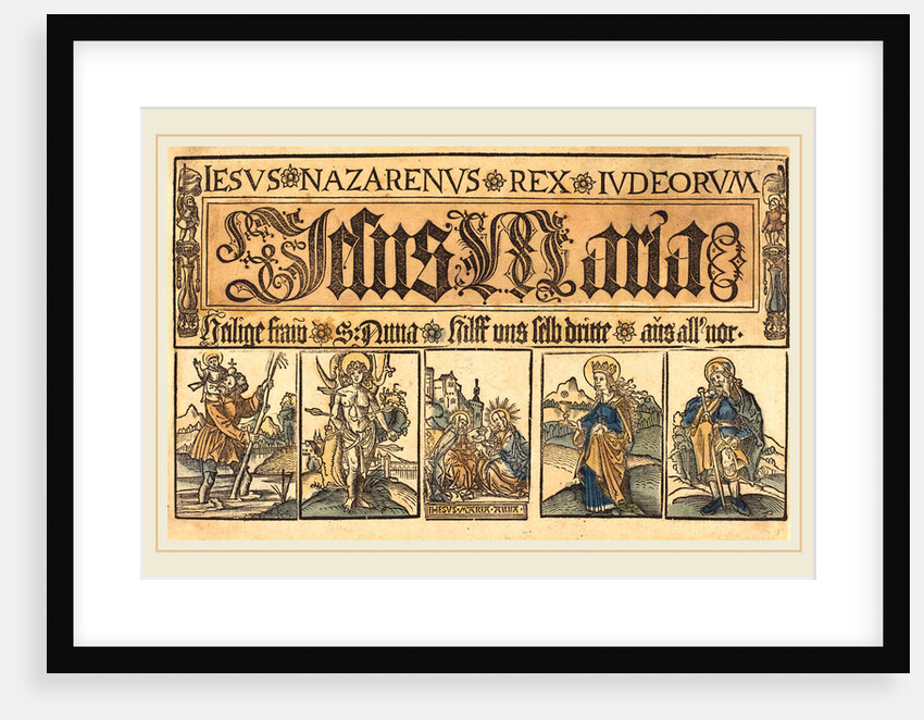 Saint Anne, The Madonna and Child and Saints Christopher, Sebastian, Clara and Roche by Anonymous