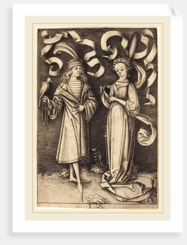The Falconer and Noble Lady by Israhel van Meckenem