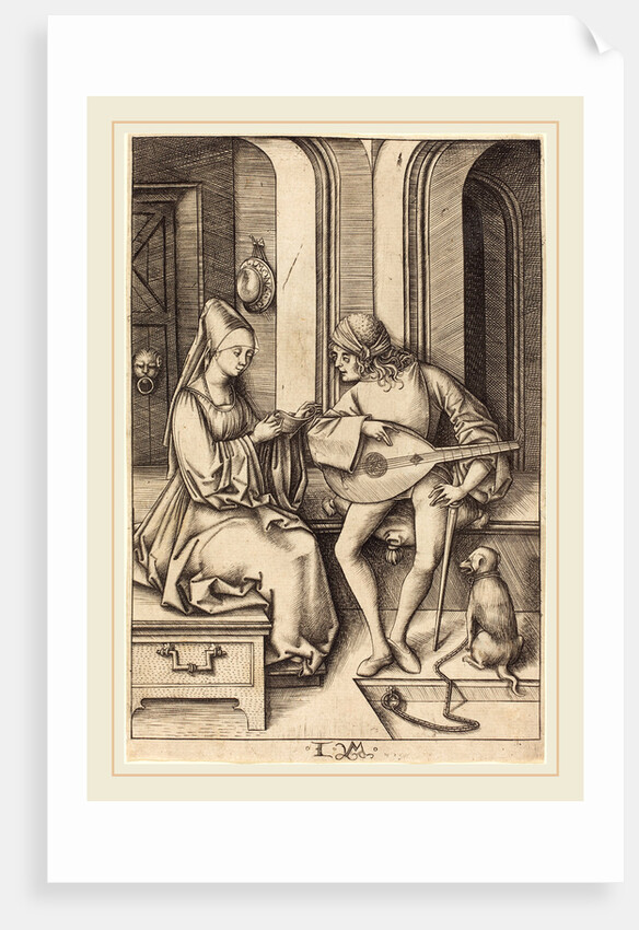 The Lute Player and the Singer by Israhel van Meckenem