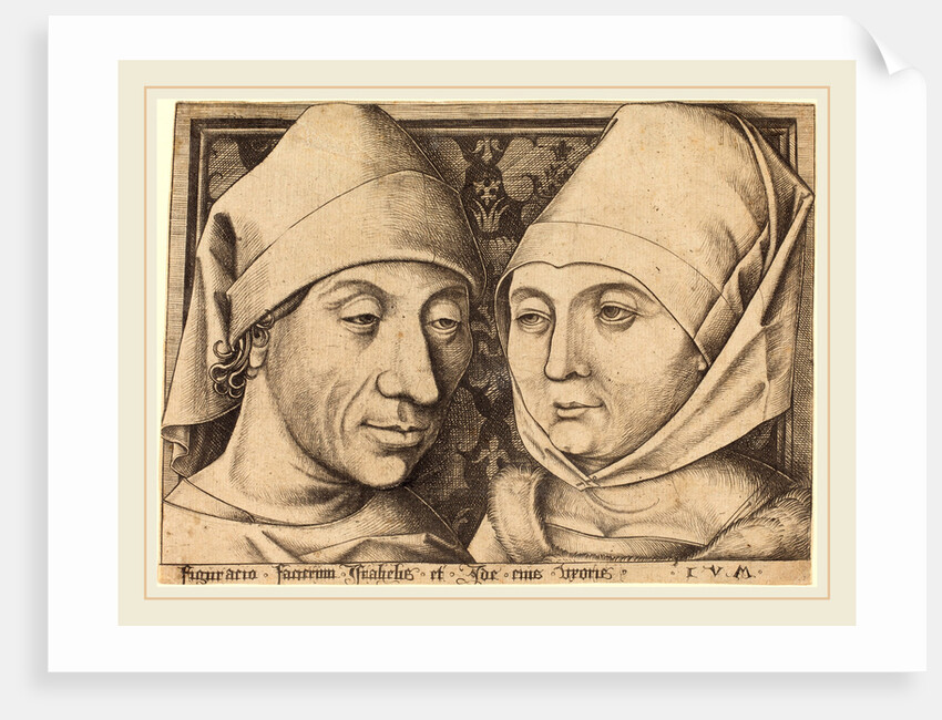 Double Portrait of Israhel van Meckenem and His Wife Ida, c. 1490 by Israhel van Meckenem