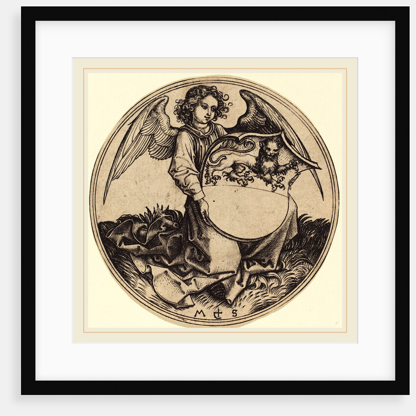 Shield with Lion, Held by Angel by Martin Schongauer