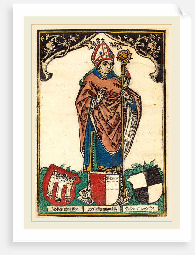 Bishop of Augsburg with Three Coats of Arms, c. 1485 by Anonymous