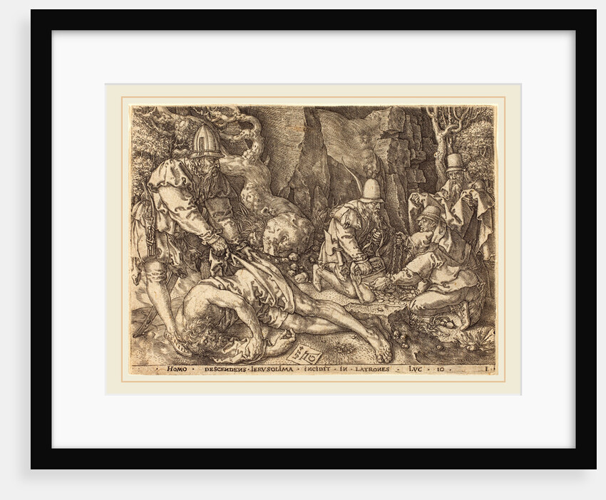 Traveler among Thieves, 1554 by Heinrich Aldegrever