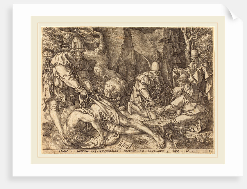 Traveler among Thieves, 1554 by Heinrich Aldegrever