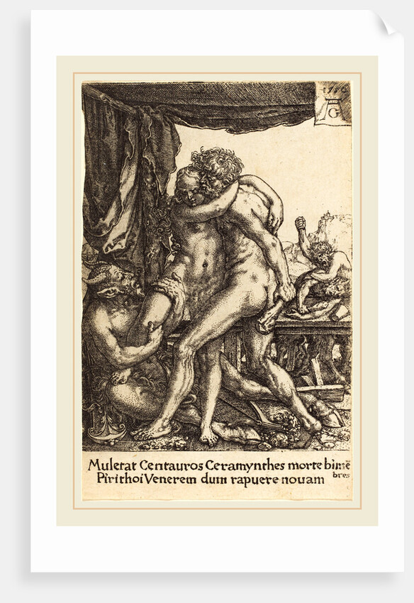 Hercules Preventing the Centaurs from the Rape of Hippodamia, 1550, by Heinrich Aldegrever