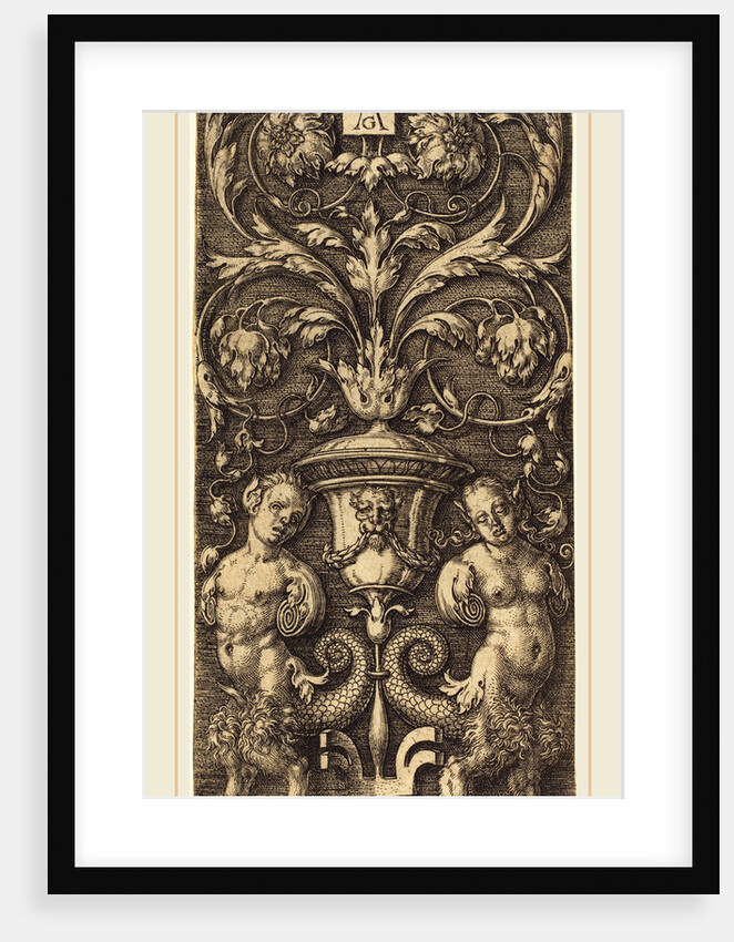 Ornament with Vase and Two Female Figures, 1553 by Heinrich Aldegrever