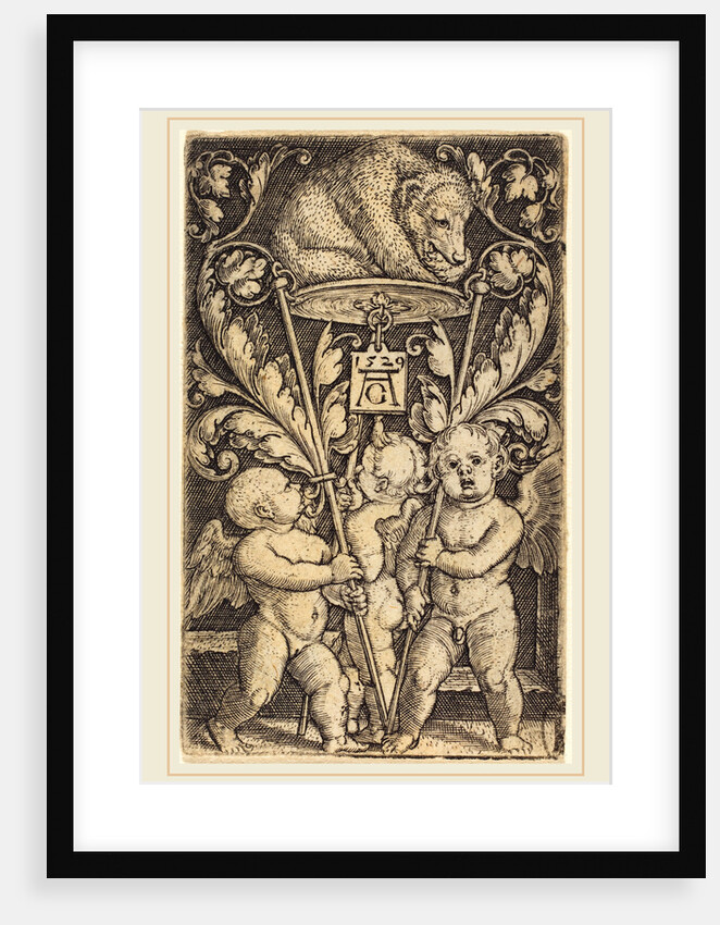 Three Cupids and a Bear, 1529, by Heinrich Aldegrever