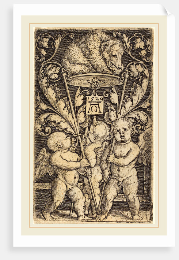 Three Cupids and a Bear, 1529, by Heinrich Aldegrever