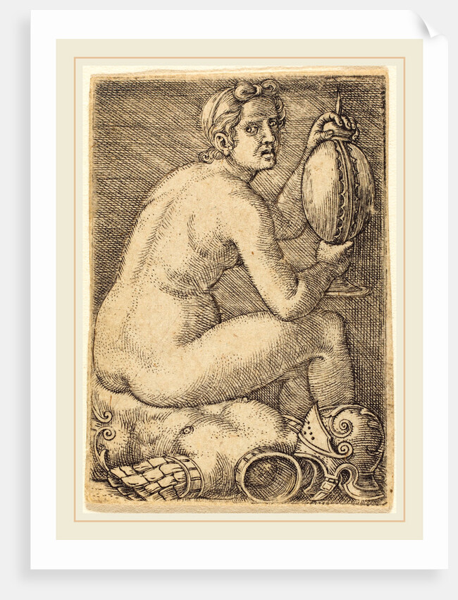 Naked Woman on an Armor by Barthel Beham