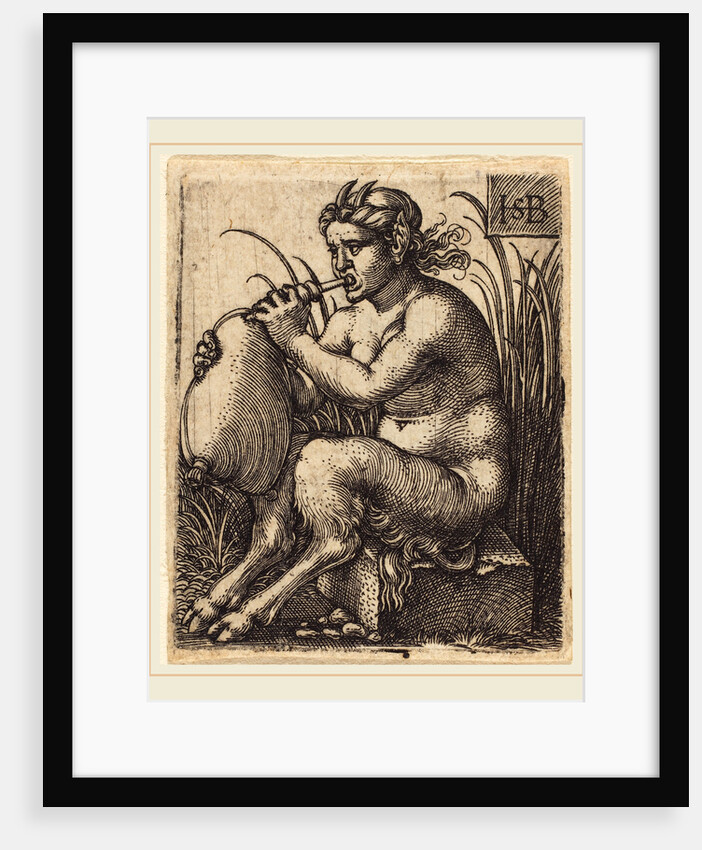 Satyr Woman Playing Bagpipe by Sebald Beham