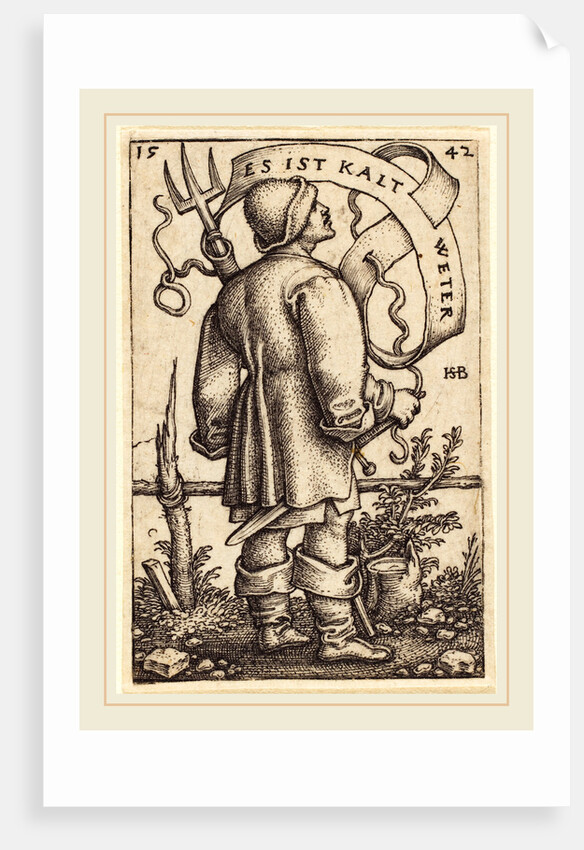The Weather Peasant: Es ist Kalt Weter, 1542 by Sebald Beham