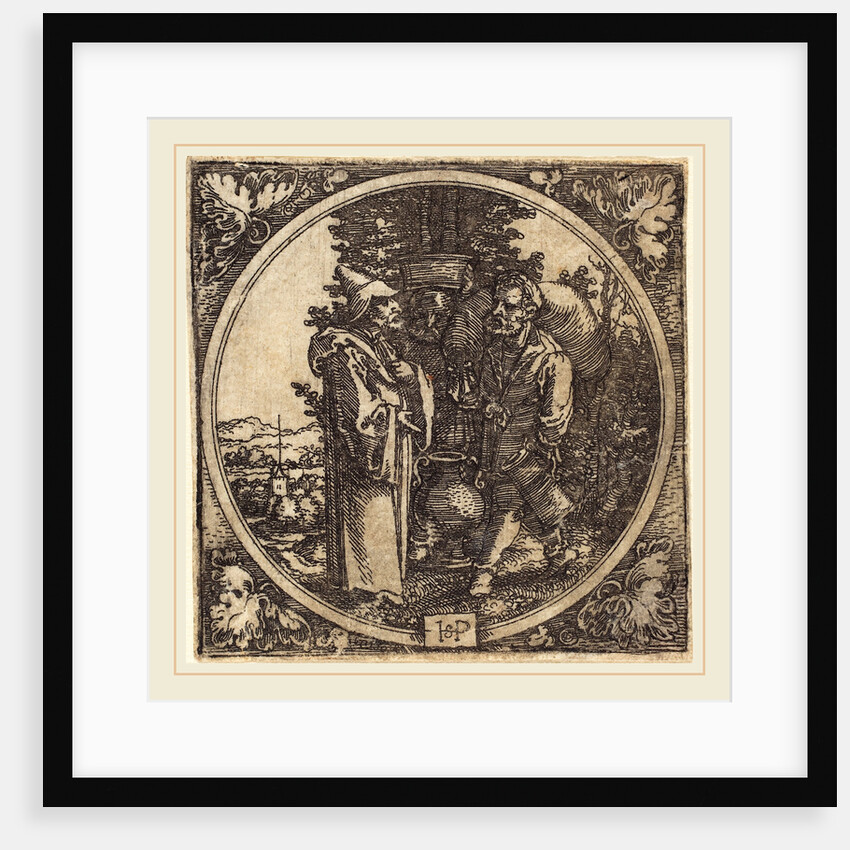 Gentleman and Two Servants, or Solon and Two Peasants by Sebald Beham