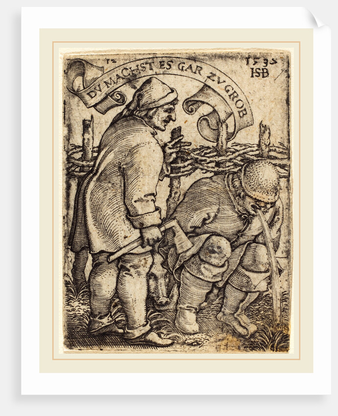 Vomiting Peasant by Sebald Beham