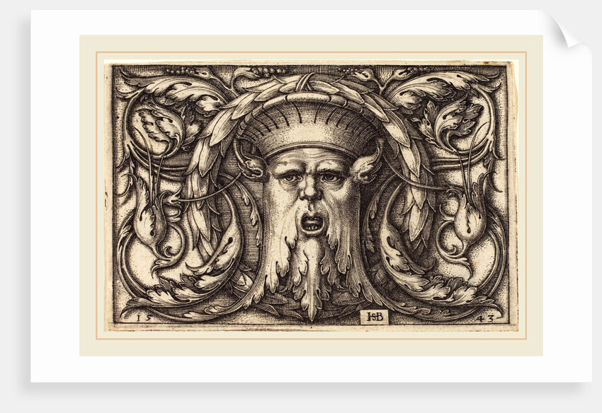 Ornament with a Mask, 1543 by Sebald Beham