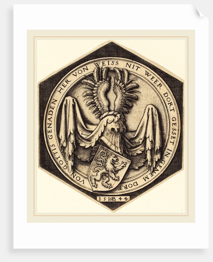 Coat of Arms with a Lion, 1544 by Sebald Beham