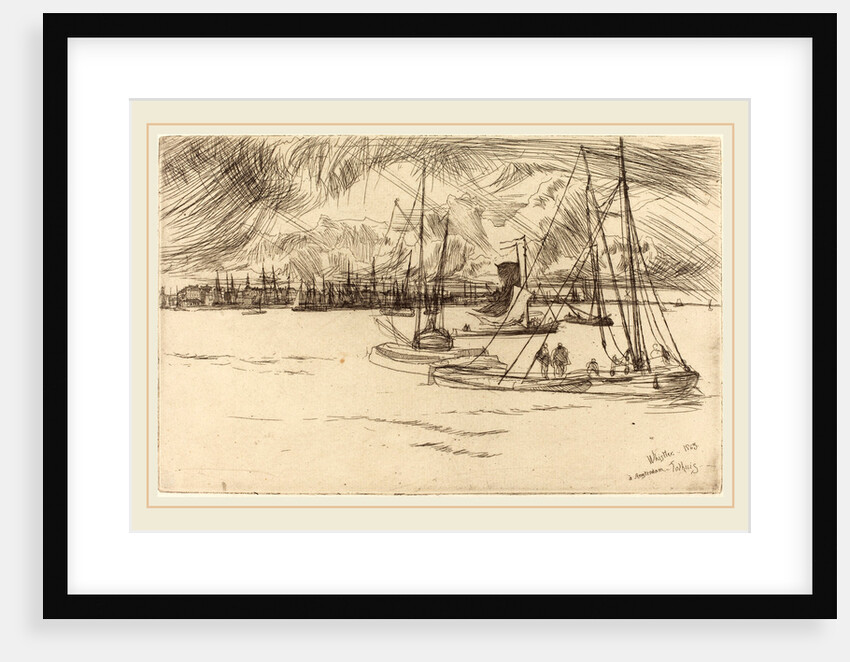 Amsterdam from the Tolhuis, 1863 by James McNeill Whistler