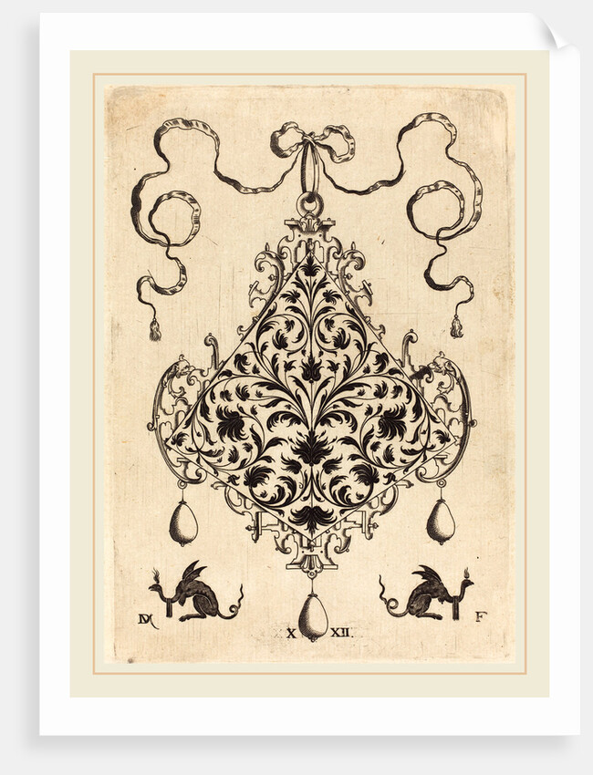 Large Pendant, Ornamental Foliage Design, 1596 by Daniel Mignot