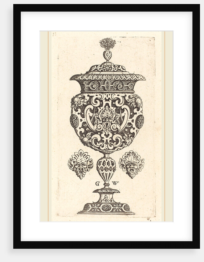 Goblet, rim decorated with masque with gaping mouth by Georg Wechter I