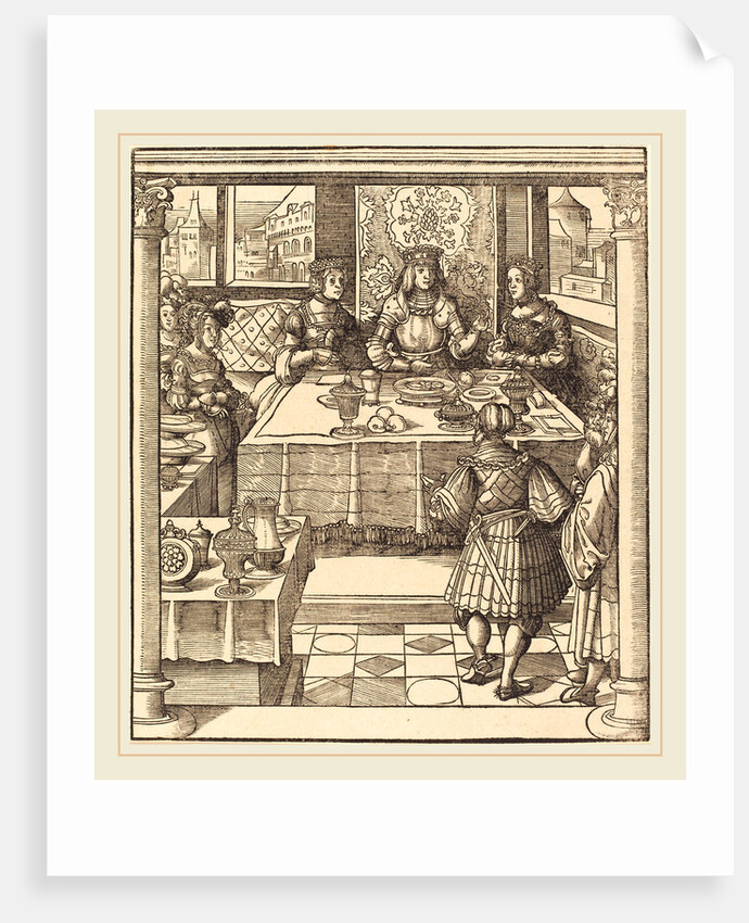 The Young White King between the Queen and Princess of the Feuereisen by Leonhard Beck