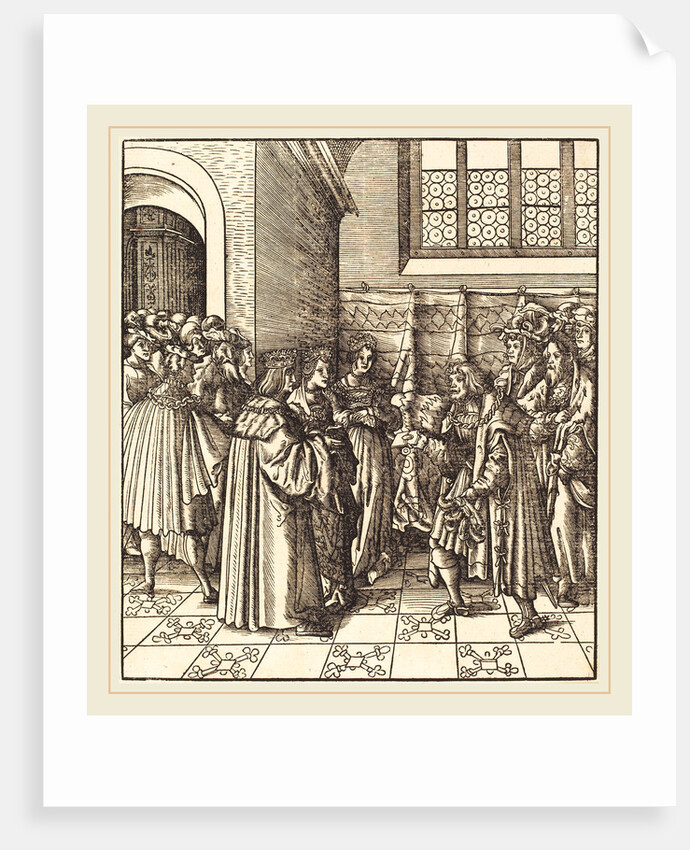 A Legation before a King, near Him Two Women Standing by Leonhard Beck
