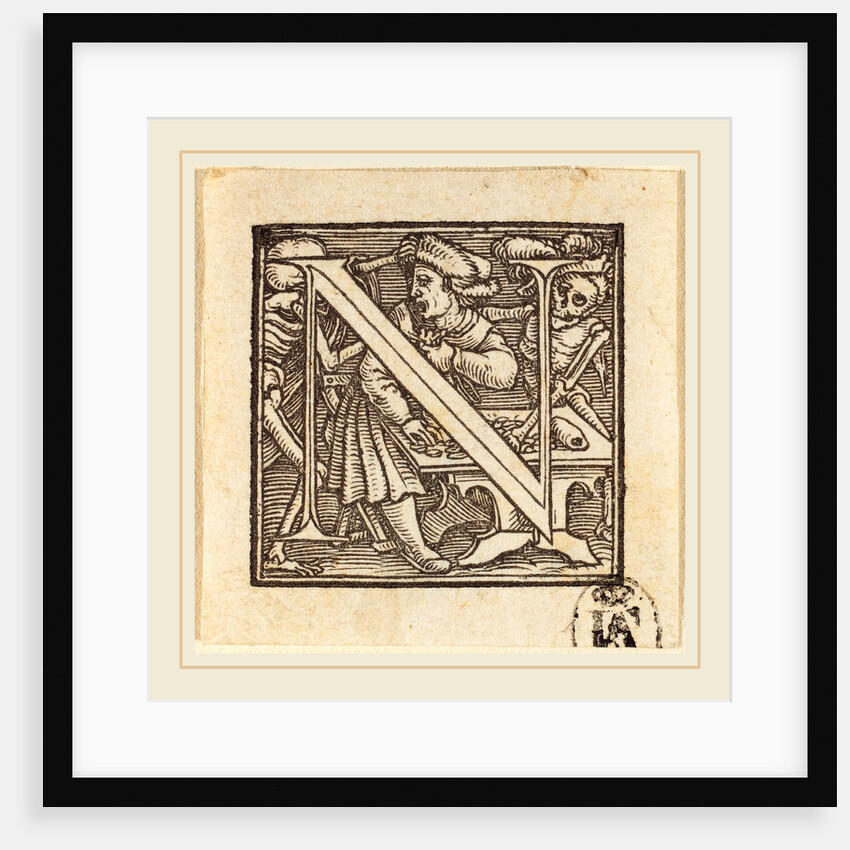 Letter N by Hans Holbein the Younger