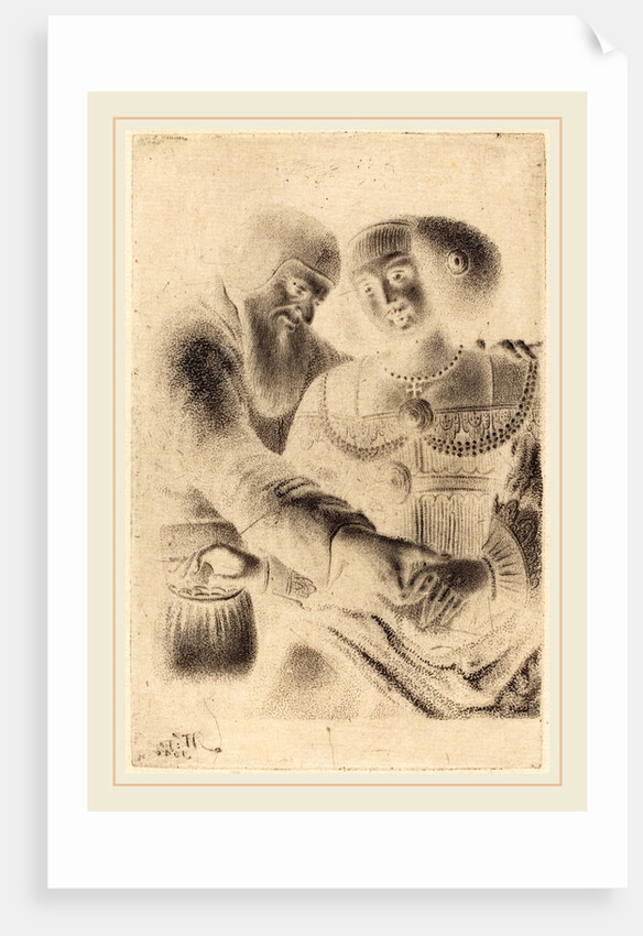 Man and Woman Embracing, stipple by Master NW