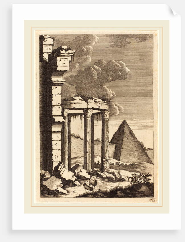Goats before Ruins and a Pyramid, c. 1650 by Bernhard Zaech