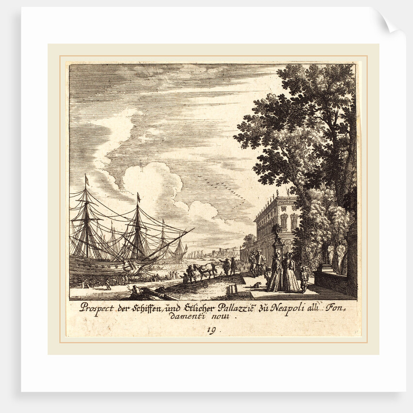 Ships, Fondamenti Novi, Naples, 1681 by Melchior Küsel