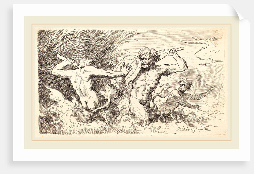 Battling Tritons, 1763 by Christian Wilhelm Ernst Dietrich