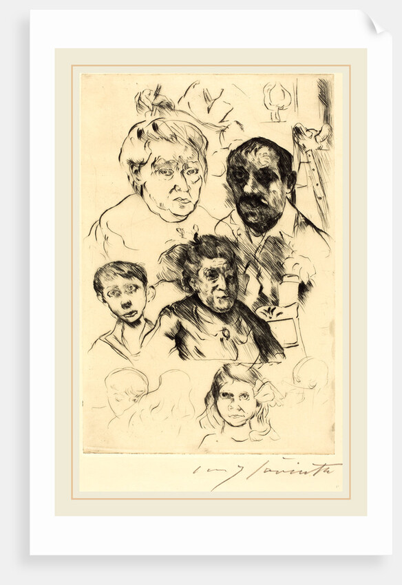 Assorted Heads and Self-Portrait by Lovis Corinth