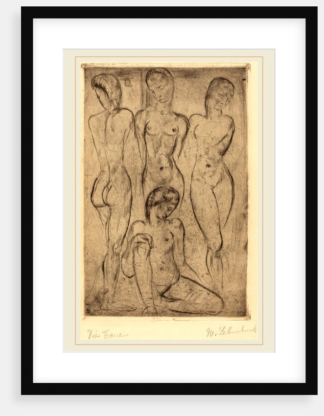Four Women; Three Standing, One Sitting by Wilhelm Lehmbruck