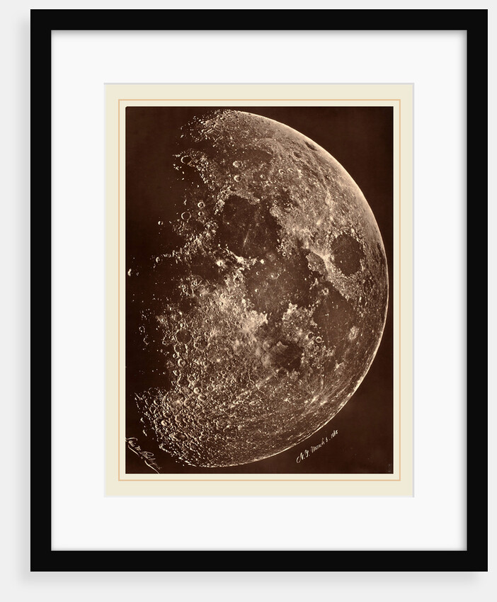 Photographie de la lune a son 1er Quartier, 1865 by Lewis Rutherford