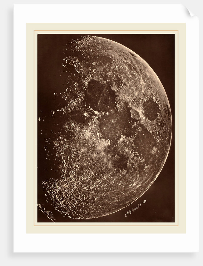 Photographie de la lune a son 1er Quartier, 1865 by Lewis Rutherford