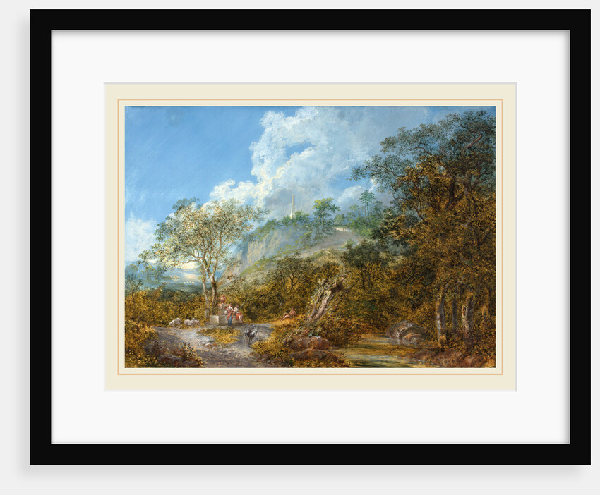 Arcadian Landscape with an Obelisk, 1785 by Salomon Gessner