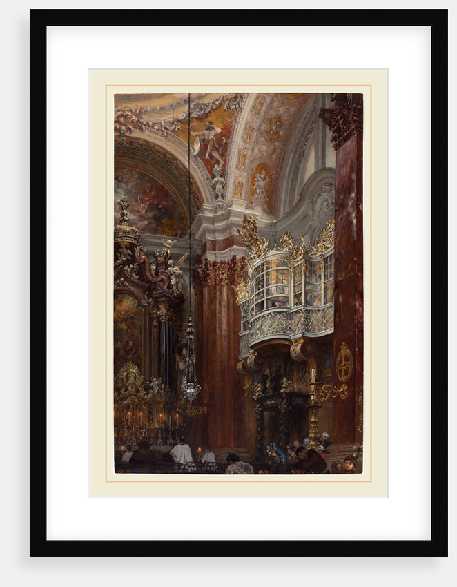 The Interior of the Jacobskirche at Innsbruck, 1872 by Adolph Menzel