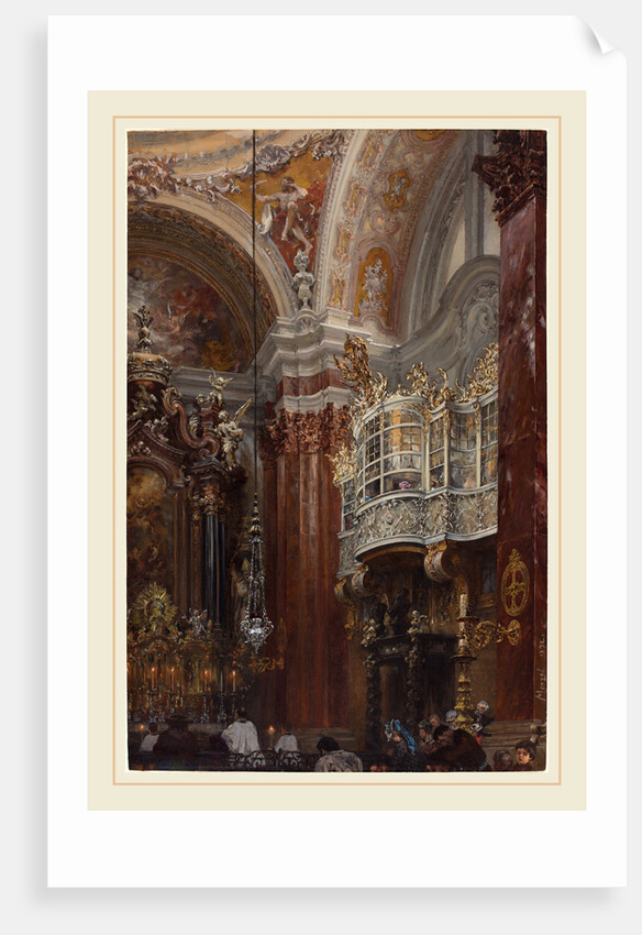 The Interior of the Jacobskirche at Innsbruck, 1872 by Adolph Menzel