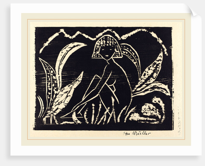 Nude Figure of a Girl in a Landscape by Otto Müller