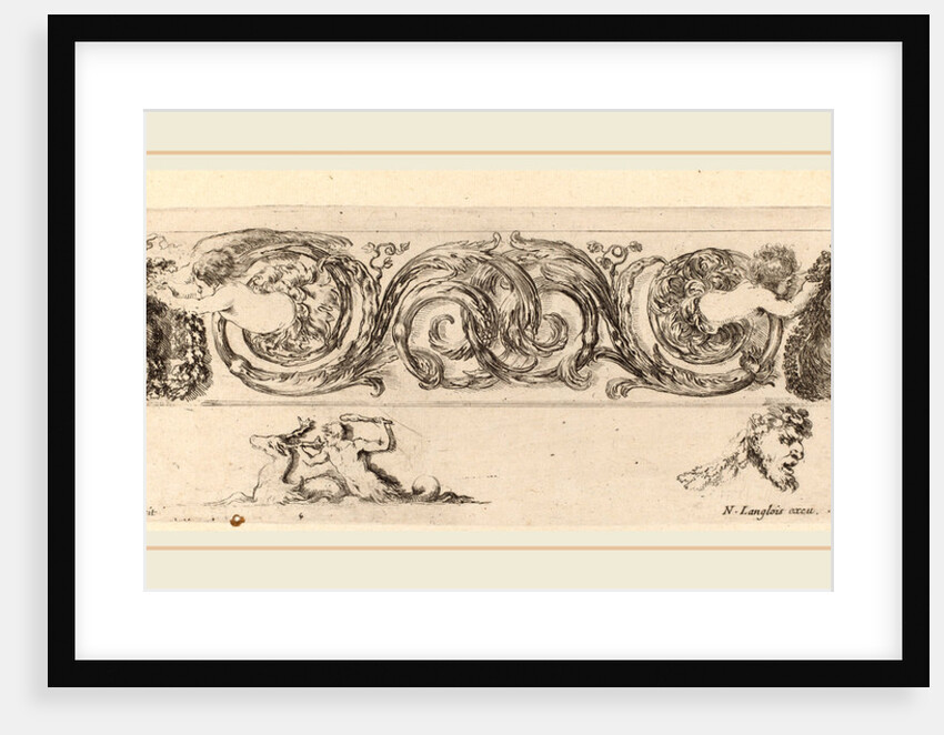Ornamental Frieze with Eagle and Lion Engarlanded by Children, probably 1648 by Stefano Della Bella
