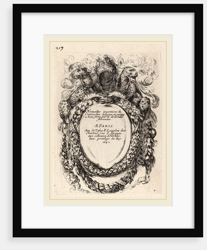 Title Page for Nouvelles inventions de Cartouches, 1647 by Stefano Della Bella