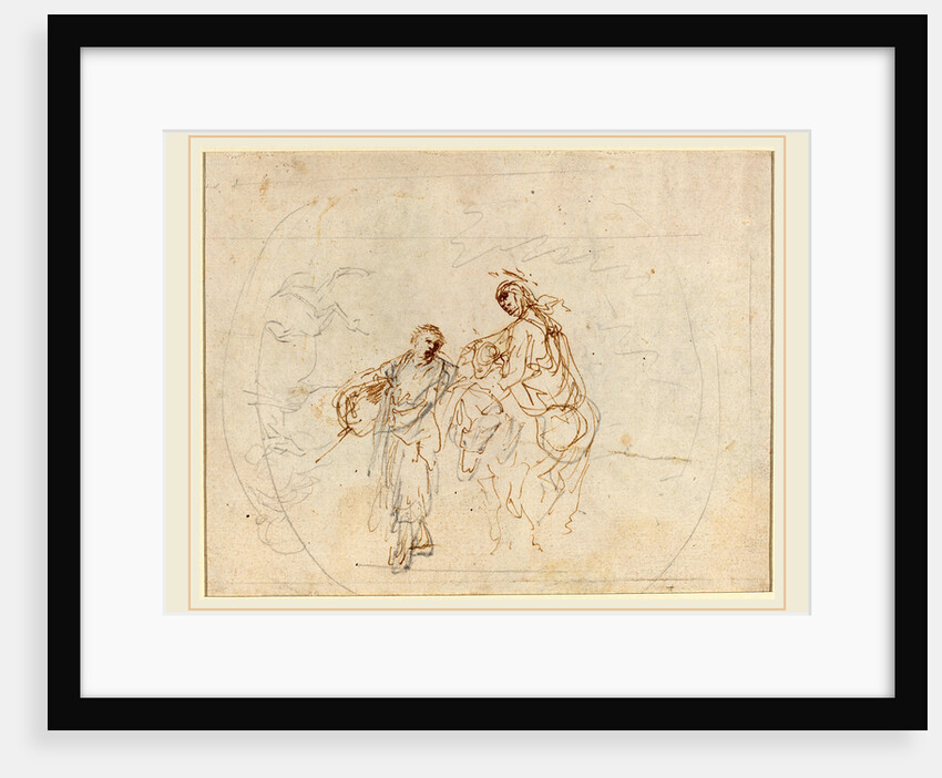 The Flight into Egypt verso by Stefano Della Bella