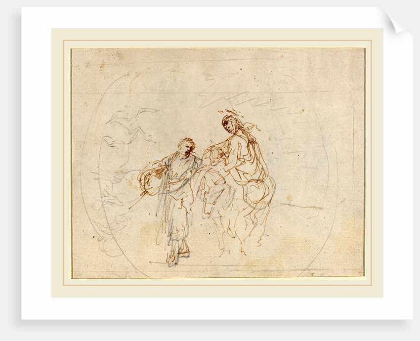 The Flight into Egypt verso by Stefano Della Bella