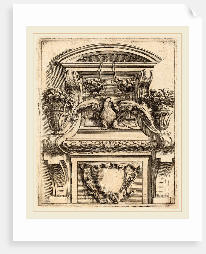 Architectural Motif with a Bird, c. 1690 by Carlo Antonio Buffagnotti