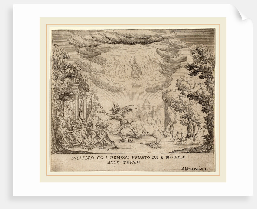 Lucifer and Demons Fleeing Saint Michael by Alfonso Parigi II