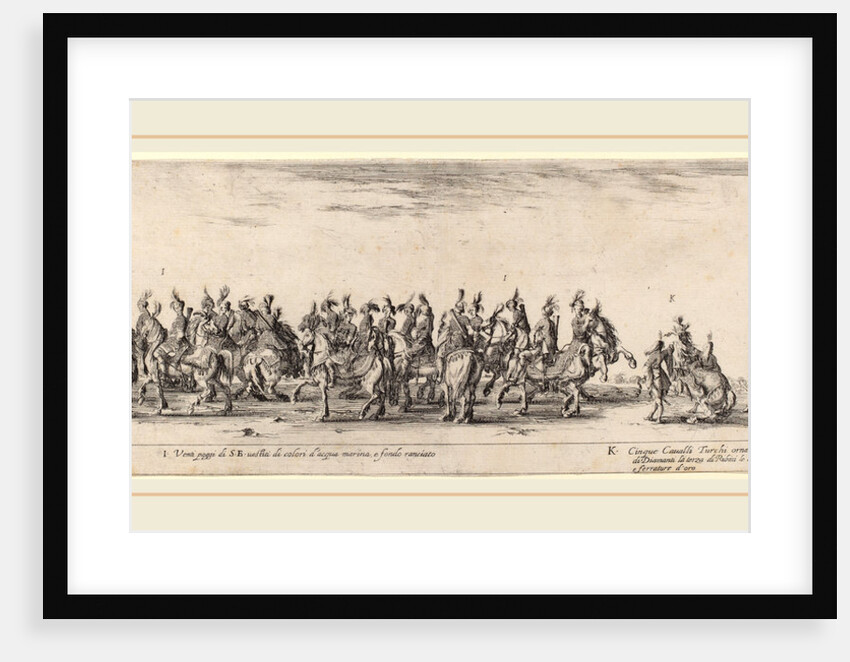 Twenty Pages and Five Turkish Horses, 1633 by Stefano Della Bella