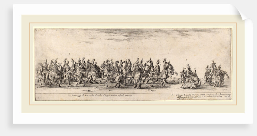 Twenty Pages and Five Turkish Horses, 1633 by Stefano Della Bella