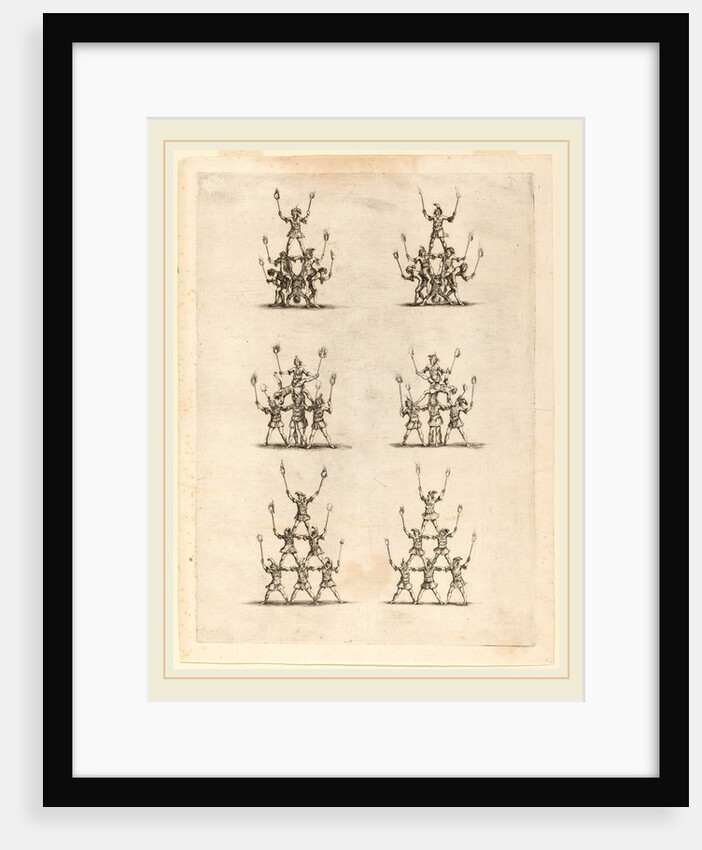 Thirty-Six Jugglers Standing in Pyramids, 1652 by Stefano Della Bella
