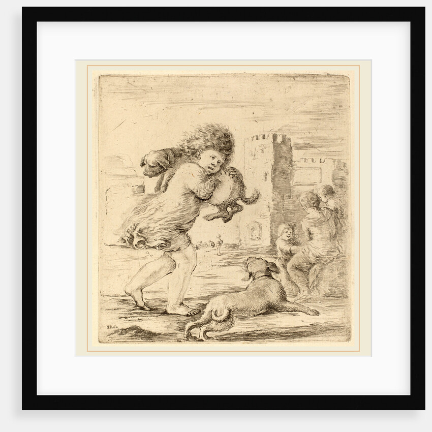 Child Holding a Puppy by Stefano Della Bella