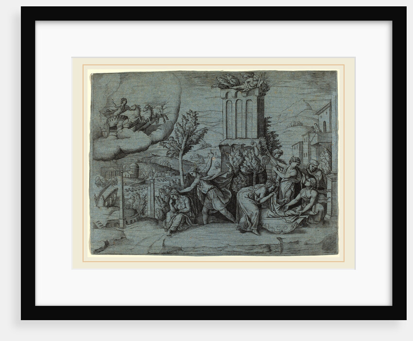 Young Man Warning a Sorrowful Woman by Giulio Bonasone